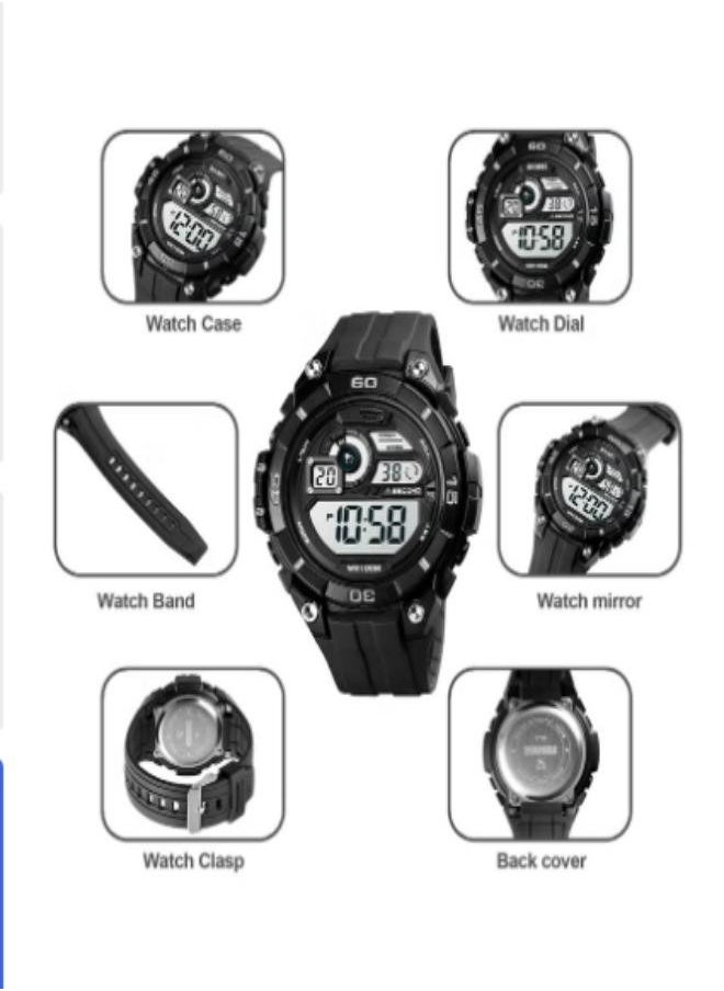 Generic - Men's 11ATM Digital Sports Watch With Countdown Timer - Image 1