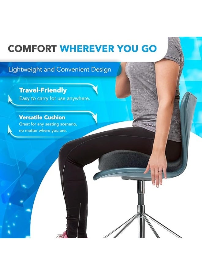 Memory Foam Lumbar Support Pillow – W-Shaped Coccyx Seat Cushion for Tailbone Pain Relief, Office & Desk Chair Cushion - Image 2