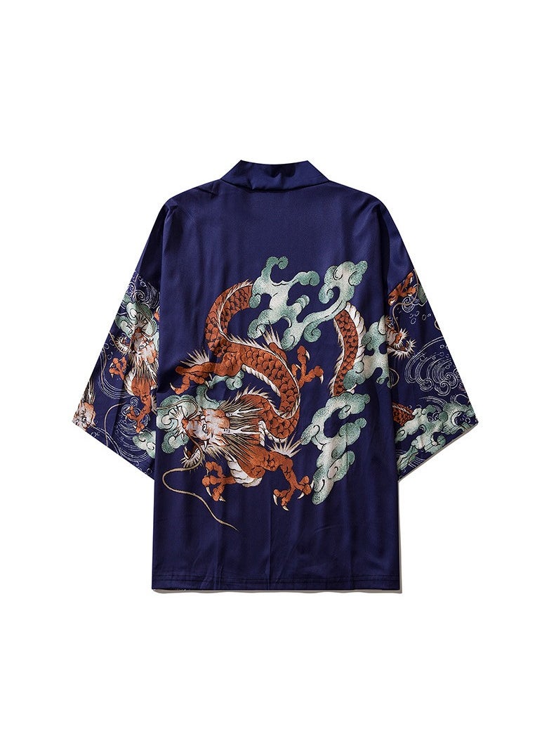 Loquat - New China-Chic Element 3D Printing Cardigan Loose Men's Cape - Image 1