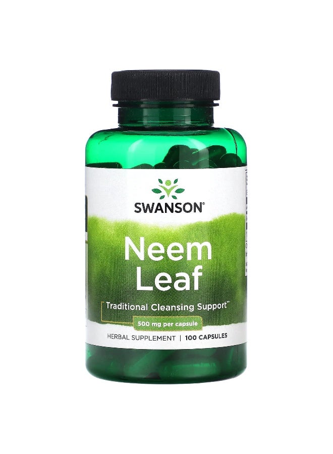 SWANSON سوانسون، ورق النيم، 500 ملغ، 100 كبسولة - Image 1