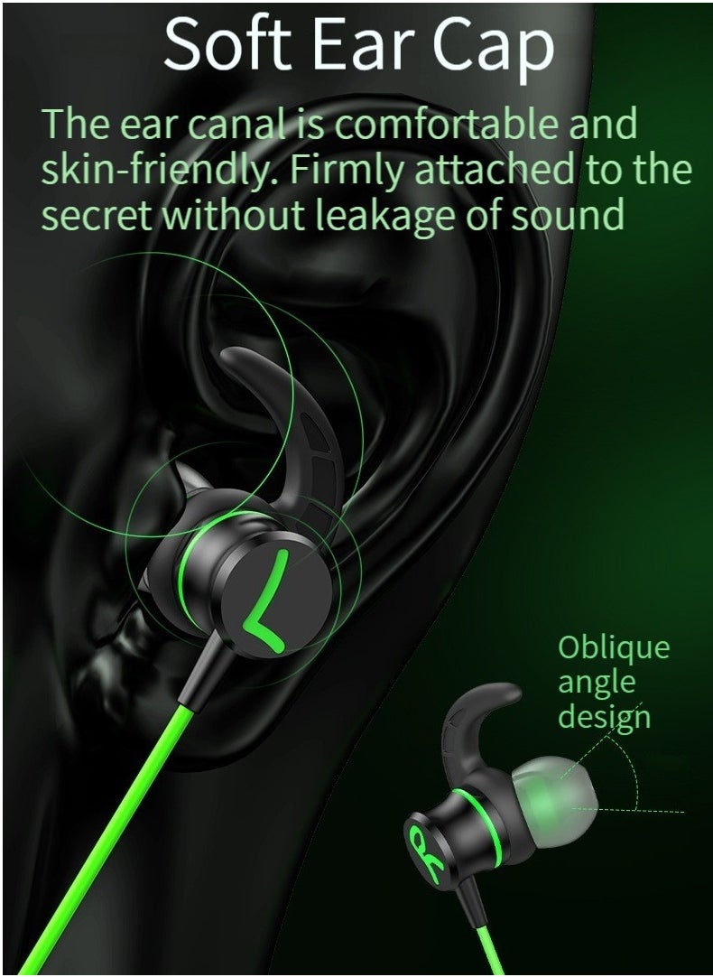 GELESE gaming gaming headset in-ear wired Type-c interface elbow high sound quality callable headset (green)