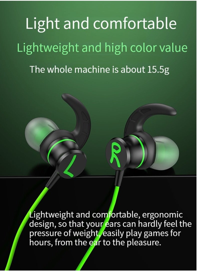GELESE gaming gaming headset in-ear wired Type-c interface elbow high sound quality callable headset (green)