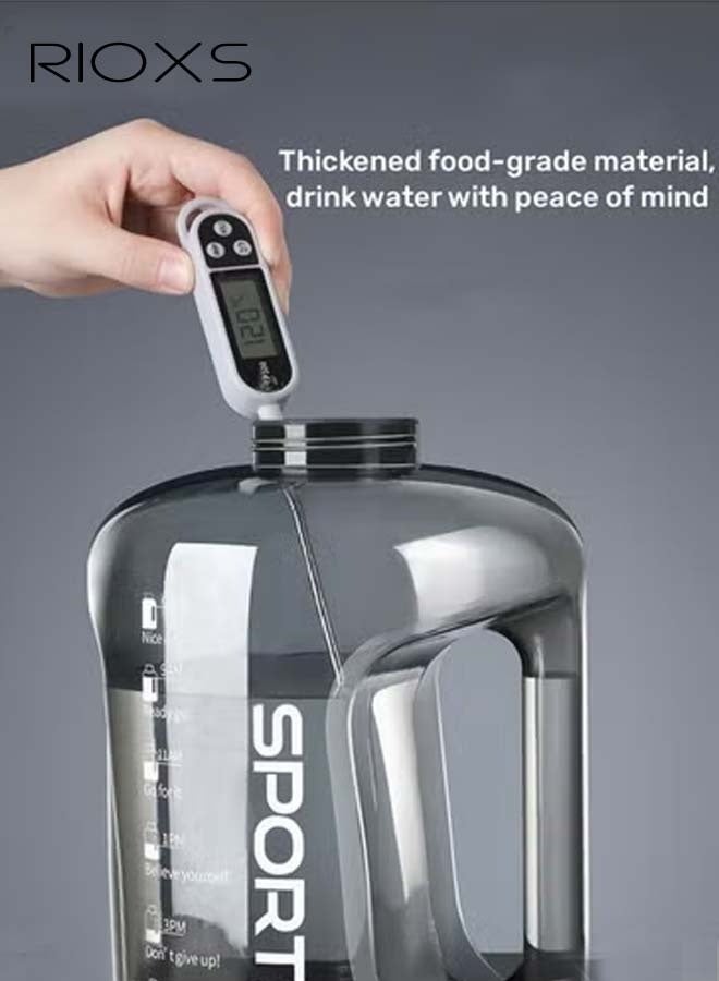 RIOXS 2.5L Water Bottle with Carrying Cord and Handle, Large Capacity Sports Bottle, Leakproof Portable Motivational Water Bottle with Straw and Time Marker, BPA Free, Easy to Clean, Suitable for Daily Use, Running, Hiking, Workouts and Any Outdoor Activities  - Image 5