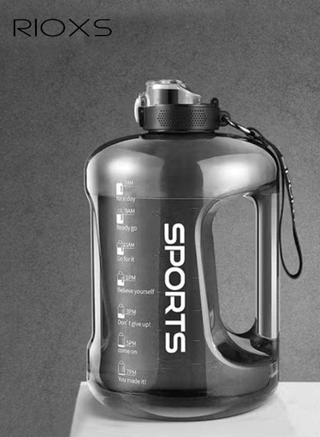 RIOXS 2.5L Water Bottle with Carrying Cord and Handle, Large Capacity Sports Bottle, Leakproof Portable Motivational Water Bottle with Straw and Time Marker, BPA Free, Easy to Clean, Suitable for Daily Use, Running, Hiking, Workouts and Any Outdoor Activities  - Image 2