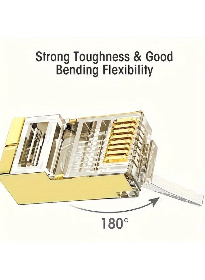 مقبس RJ45 Cat6 مذهّب بالذهب 55 قطعة مقبس وحدي معزول لشبكة جيجابت - Image 4