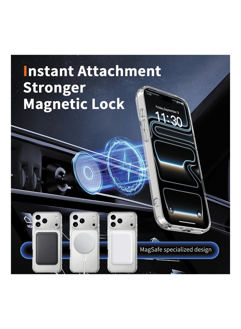 Clear Magnetic Case for iPhone 17 Pro 6.3-Inch Compatible with MagSafe, Shockproof Phone Cover, Clear - Image 4