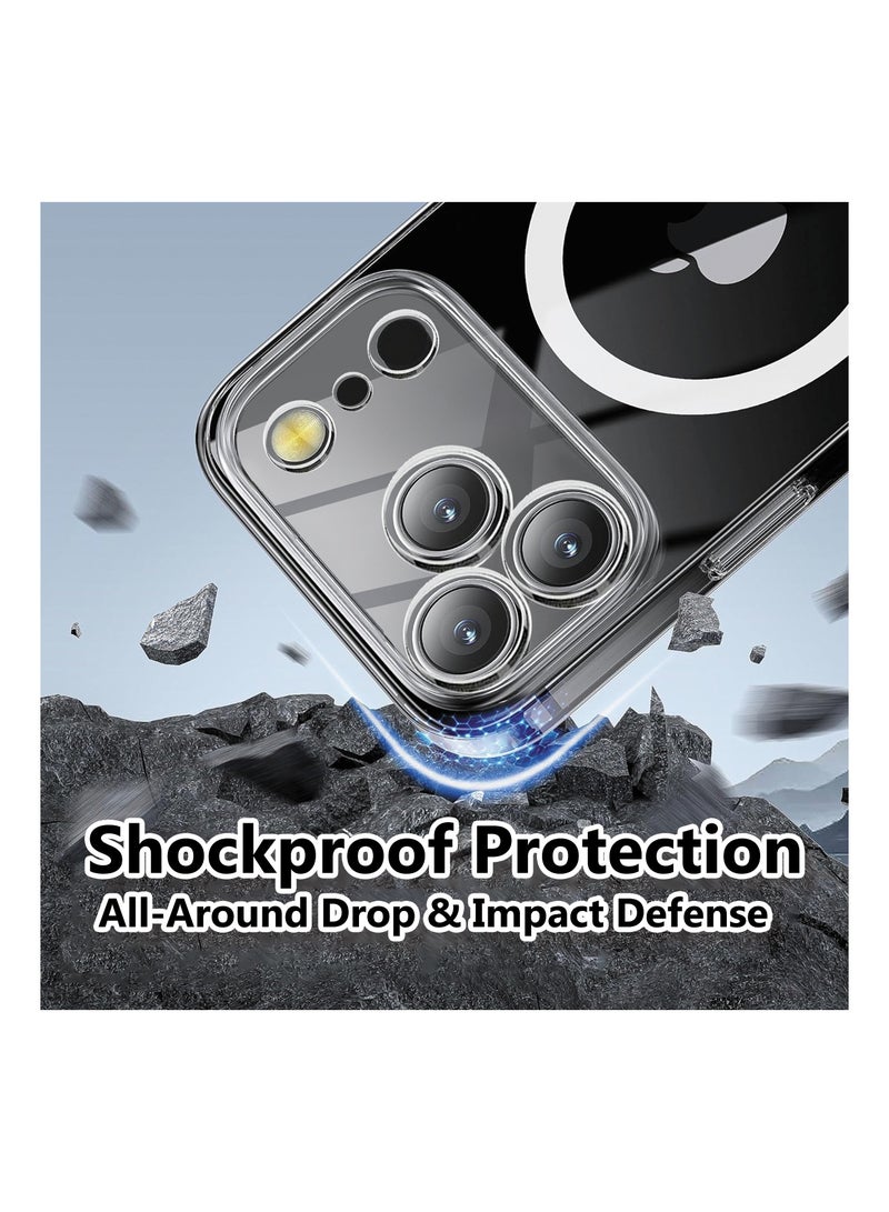 Clear Magnetic Case for iPhone 17 Pro 6.3-Inch Compatible with MagSafe, Shockproof Phone Cover, Clear - Image 5