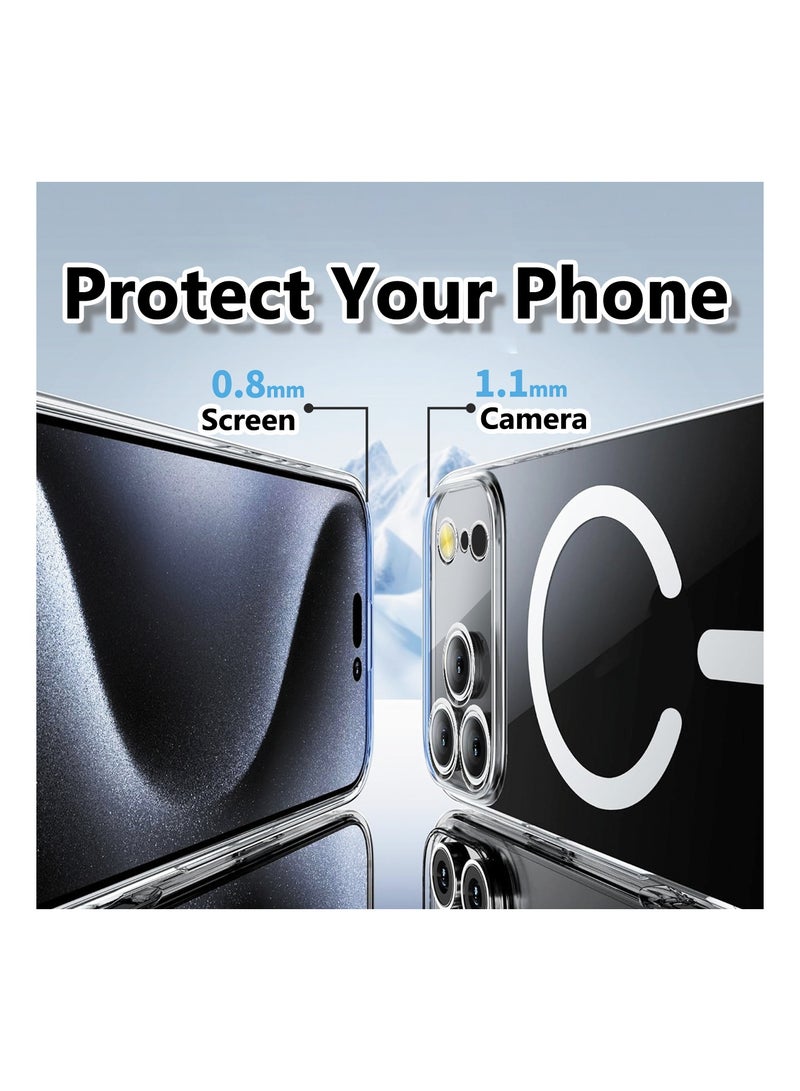 Clear Magnetic Case for iPhone 17 Pro 6.3-Inch Compatible with MagSafe, Shockproof Phone Cover, Clear - Image 3