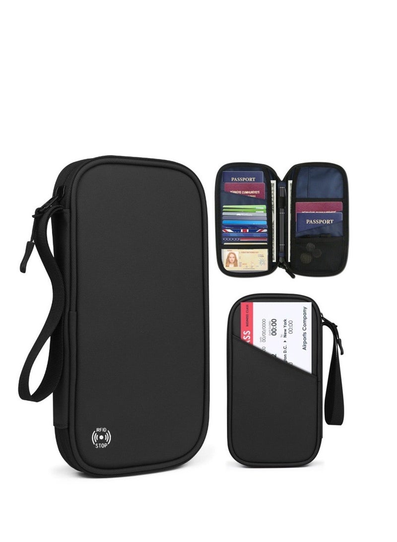 عام حاملي جوازات السفر الأسرة ، المرأة RFID محمية محفظة جواز السفر ، والسفر من الضروريات المحفظة قسط ، ورجل السفر للماء حقيبة حاملي جوازات السفر ، مدير وثائق السفر حالة بطاقة الائتمان - Image 1