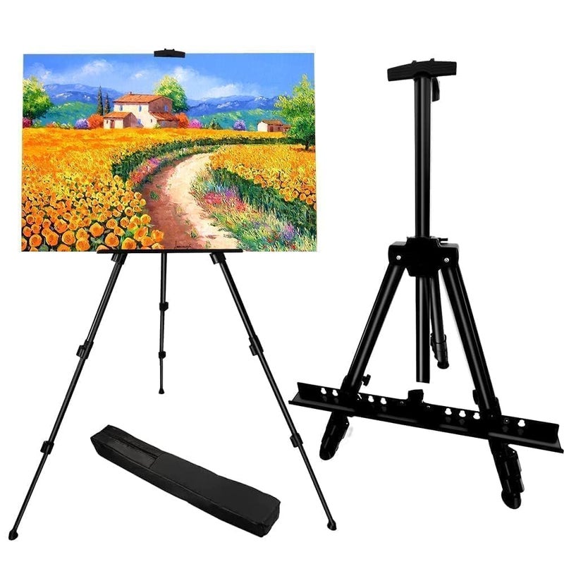 RRFTOK Easel Stand for Sign and Painting Art Portable Adjustable Metal Tripod Easels for Display Height from 17 to 66 Inch Canvas Stand for TableTopFloor Paint for Artists Adult Holder or Teen