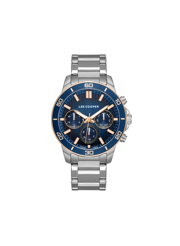 Lee Cooper Men's Multi Function Display Watch With Silver Metal Strap - LC08106.390