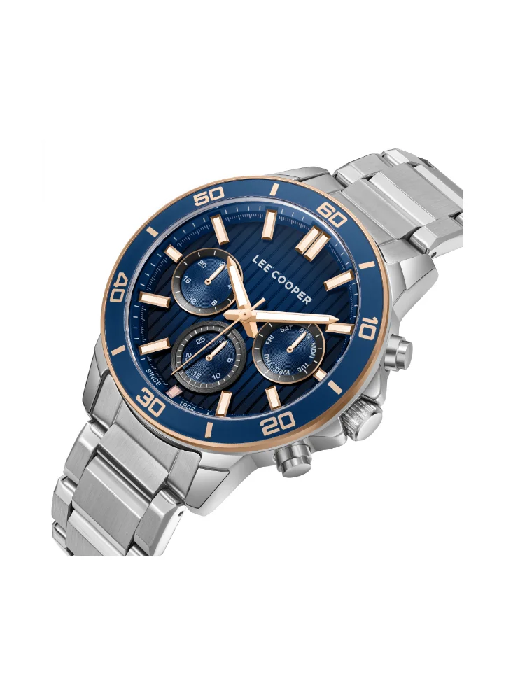 Lee Cooper Men's Multi Function Display Watch With Silver Metal Strap - LC08106.390