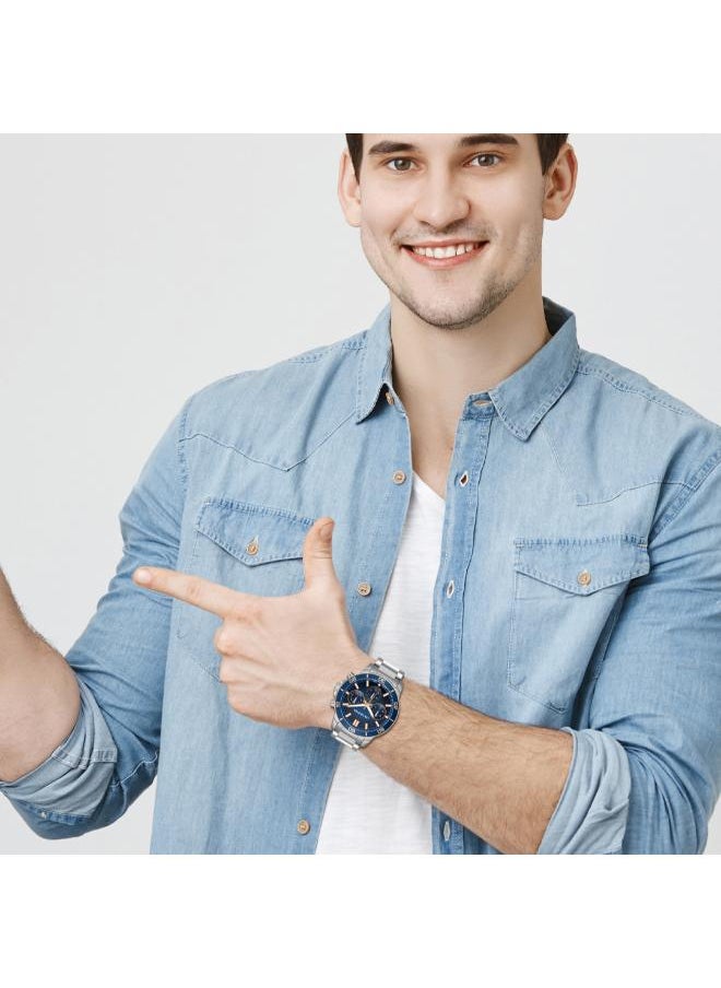 Lee Cooper Men's Multi Function Display Watch With Silver Metal Strap - LC08106.390  - Image 3