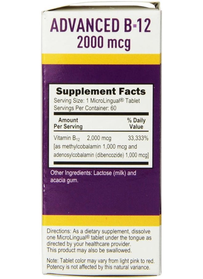 Superior Source NO Shot Advanced B-12 2000 mcg - Vitamin B12 Supplement Supports Heart Health & Healthy Energy - Methylcobalamin Supplement Formula - 60 Sublingual Dissolving Tablets  - Image 2
