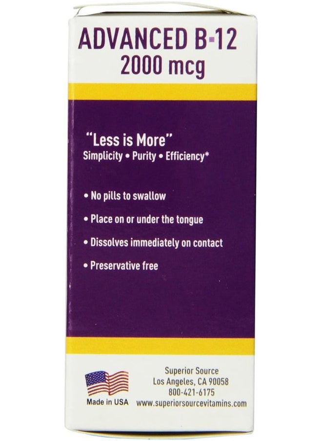 Superior Source NO Shot Advanced B-12 2000 mcg - Vitamin B12 Supplement Supports Heart Health & Healthy Energy - Methylcobalamin Supplement Formula - 60 Sublingual Dissolving Tablets  - Image 4