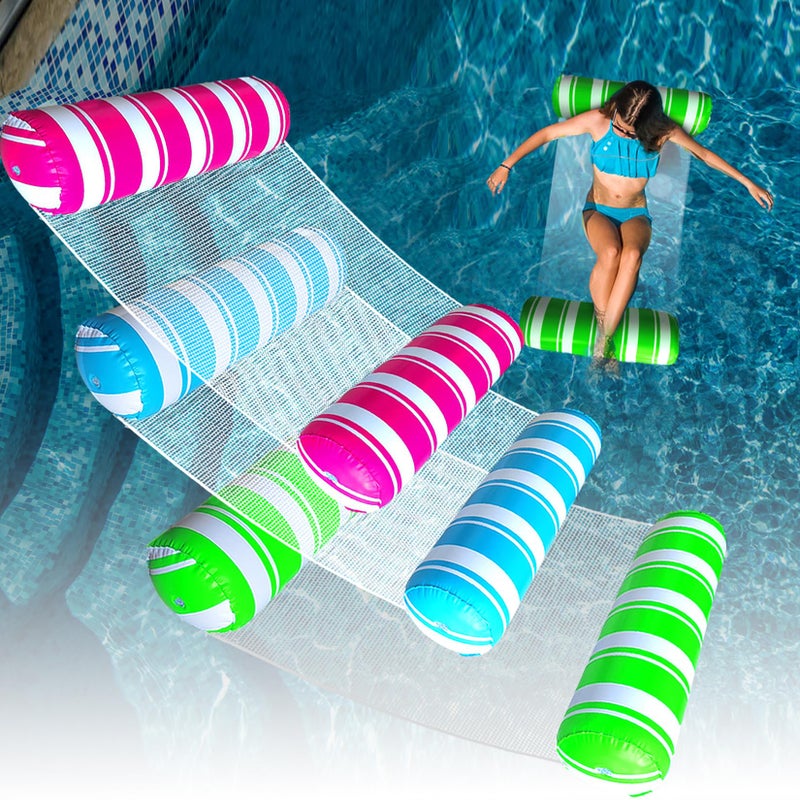 Annil 3 Pack Inflatable Pool Floats Adult Size Water HammockPool Floaties Toys4in1 MultiPurpose Floats for Swimming PoolPool Rafts Lounge Chairs Floatingfor Vacation Fun and Rest - Image 2