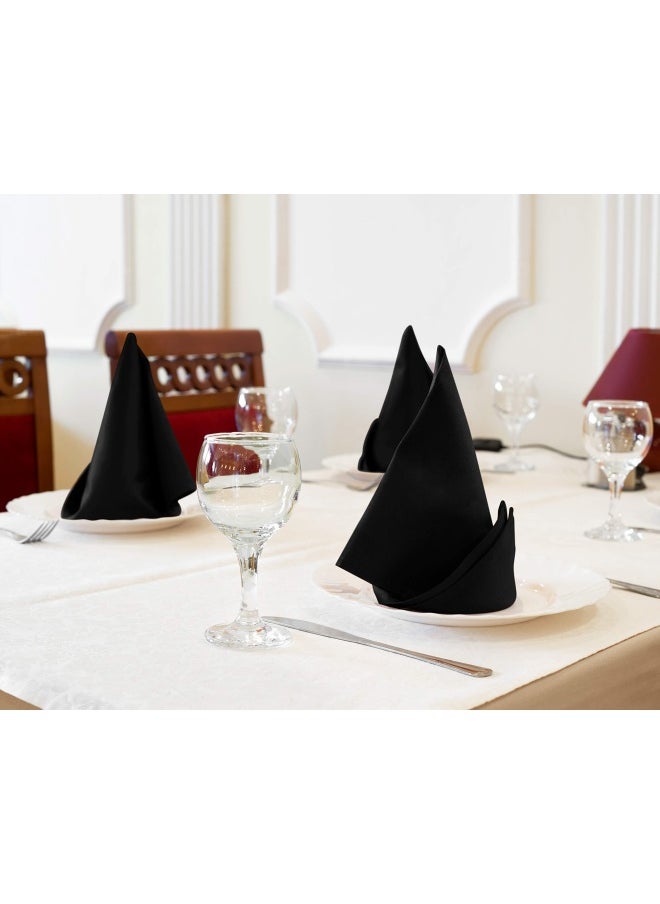 Utopia Kitchen - Utopia Kitchen Black Cloth Napkins  12 Pack  18X18 Inch  Cotton Blend Washable And Reusable Table Dinner Napkins For Hotel  Lunch  Restaurant  Weddings  Event And Parties - Image 1