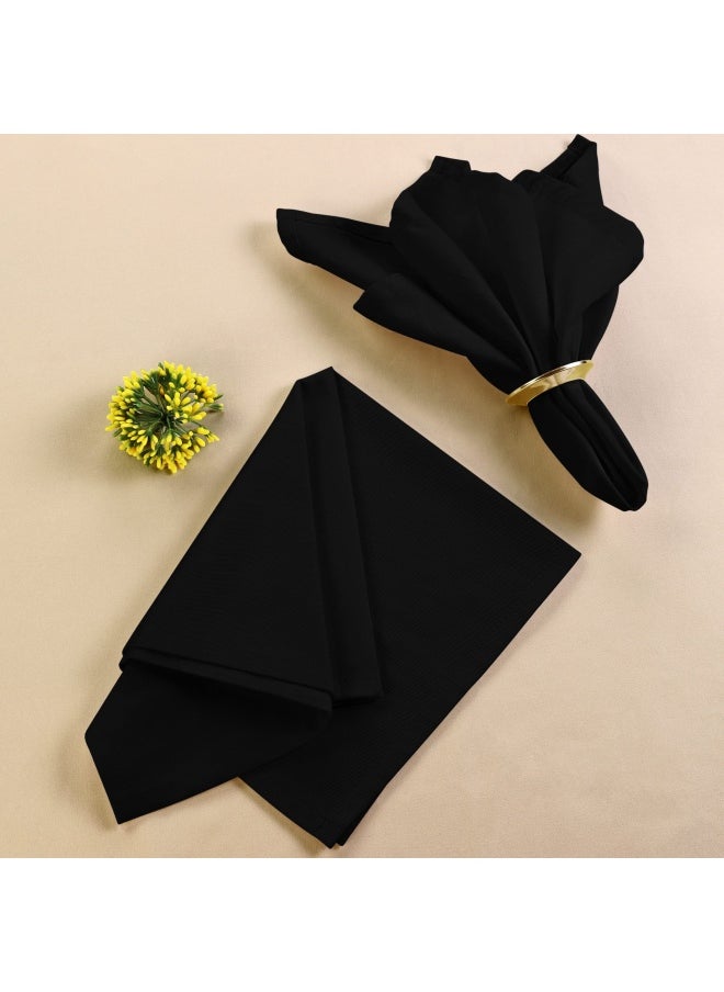 Utopia Kitchen - Utopia Kitchen Black Cloth Napkins  12 Pack  18X18 Inch  Cotton Blend Washable And Reusable Table Dinner Napkins For Hotel  Lunch  Restaurant  Weddings  Event And Parties - Image 1