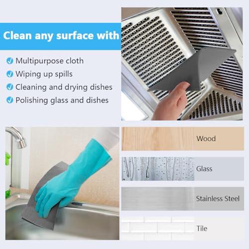 HOMEXCEL Swedish Dishcloths for Kitchen 20 Pack, Sponge Dish Cloth for Counters & Washing Dishes, Reusable and Absorbent Paper Towels, Grey - Image 4