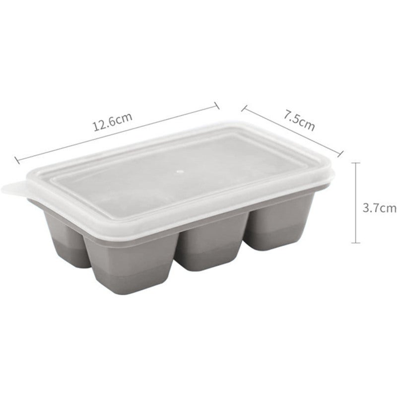 Silicone Ice Cube Tray: 12.5X7.2X3.8Cm Food Grade Bpa-Free - Leak-Proof Lid Easy Unmould Clean Ice Cube Mold for Home Kitchen Bar Dorm - Image 3