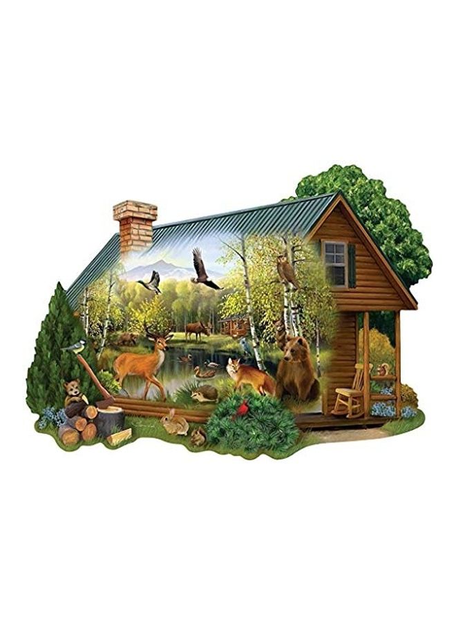 Bits and Pieces â€“ 750 Piece Jigsaw Puzzle for Adults â€“ Cabin in The Wild - Forest Animals Jigsaw Puzzle by Artist Thomas Wood, Completed Puzzle Size: 20" x 27"