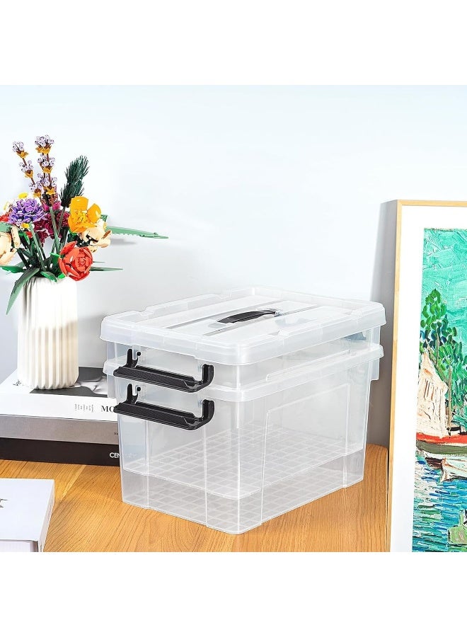 SKY-TOUCH صندوق تخزين بلاستيكي شفاف سعة 47 لتر مع غطاء وعجلات، صندوق منظم قابل للتكديس مزود بمقابض، تصميم لسهولة الحركة، مثالي للملابس، تخزين الخزانة، تنظيم تخزين منزلي، 48x28x35 سم، 1 عبوة - Image 4