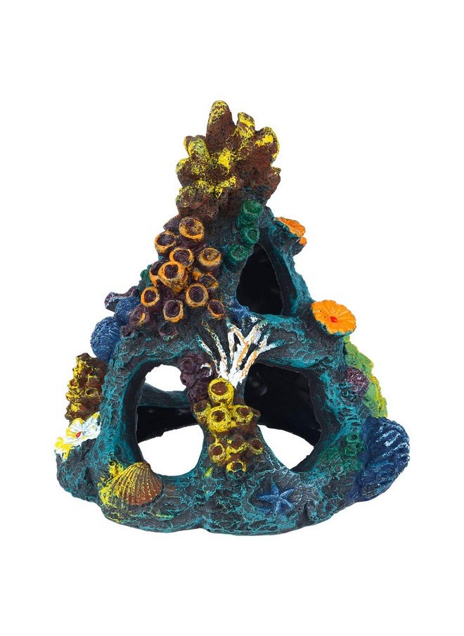 Uniclife Uniclife Aquarium Decorations Resin Coral Rock Mountain Cave Fish Tank Decor Ornaments Fish House for Betta Rest Hide Play Breed  - Image 1