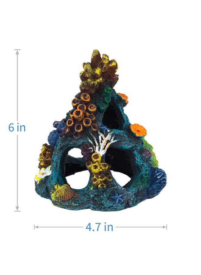 Uniclife Uniclife Aquarium Decorations Resin Coral Rock Mountain Cave Fish Tank Decor Ornaments Fish House for Betta Rest Hide Play Breed  - Image 2