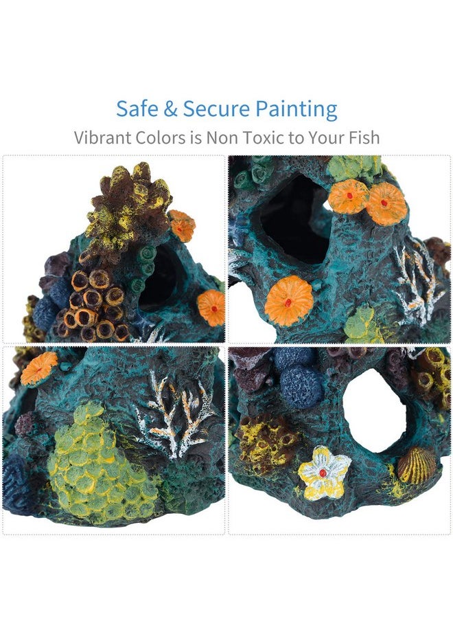 Uniclife Uniclife Aquarium Decorations Resin Coral Rock Mountain Cave Fish Tank Decor Ornaments Fish House for Betta Rest Hide Play Breed  - Image 4