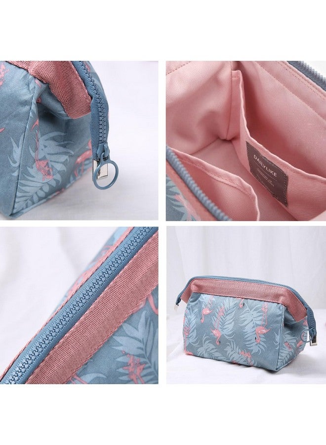 KARTUNBOX Floral Print Toiletry Bag, Grey and Pink, Cosmetic Bag, Make Up Bag, Travel Storage Organizer Bags Pouch Kit Pack for Unisex Travel - Image 2