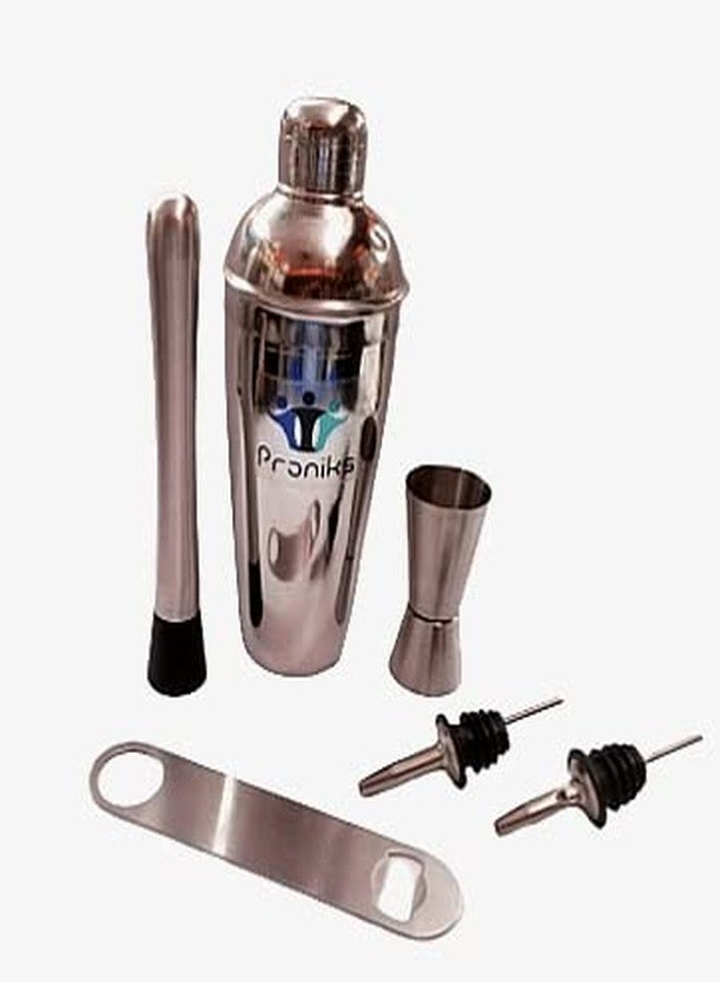Proniks Cocktail Shaker with Ice Bucket (1.5ltr), Ice Tong, Peg Measure, Muddler, 2pcs Pourer and with Opener 8pcs Set for Mini Bar and for Home - Image 2
