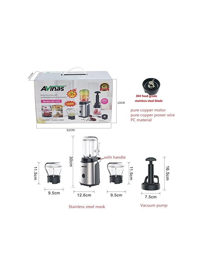 IAF AV-123 Multi-function Electric Blender Cell Wall Breaking Food Processor Fruit Mixer Powerful Hand Held For Fruits, Meat and Vegetables - Image 3