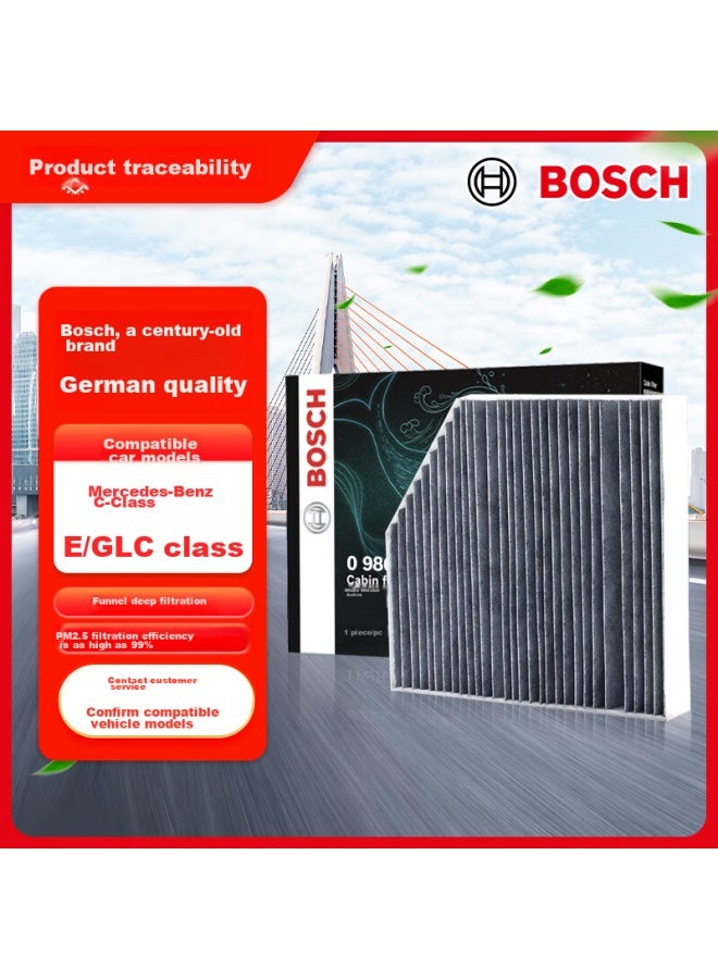 Bosch Activated Carbon Air Conditioning Filter, Car Air Conditioning Filter Element 5658, Compatible With Mercedes-benz C-class/amg/e/glc And Others - Image 1