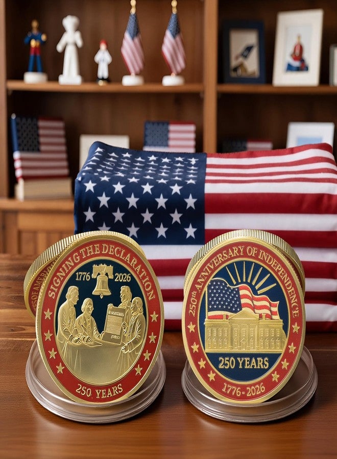 SINBRLAI USA 250th Anniversary Commemorative Coins - America 250 Years of Freedom 1776-2026, Declaration of Independence, Eagle and Patriotic Symbols Collectible Coins Set for Soldiers, Veterans, Collectors - Image 4