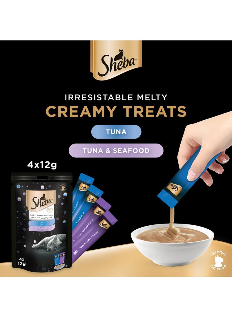 Sheba Melty Mixed Creamy Treats Tuna And Seafood 12G X 4  - Image 2