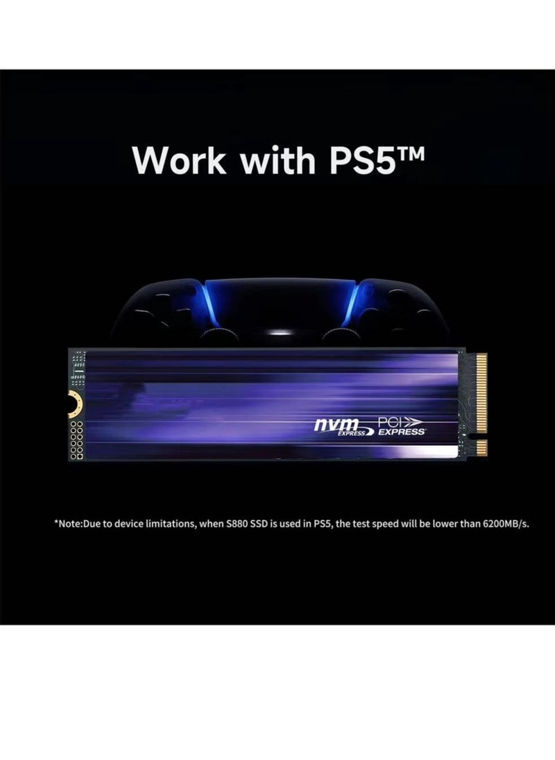 2TB PCIe 4.0 NVMe SSD M.2 2280 Internal SSD - Up To 7300MB/s, Dynamic SLC Cache, Ultra-Fast Response, Compatible With Desktops And Laptops