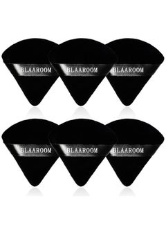 6 Pcs Velvet Triangle Powder Pufftriangular Design Makeup Soft Sponge Puff For Face Exquisite Makeup Eyes Contouring For Loose Mineral Body Powde Cosmetic Foundation Makeup Tool Black
