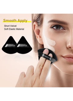 BLAAROOM 6 Pcs Velvet Triangle Powder Pufftriangular Design Makeup Soft Sponge Puff For Face Exquisite Makeup Eyes Contouring For Loose Mineral Body Powde Cosmetic Foundation Makeup Tool Black  - Image 5