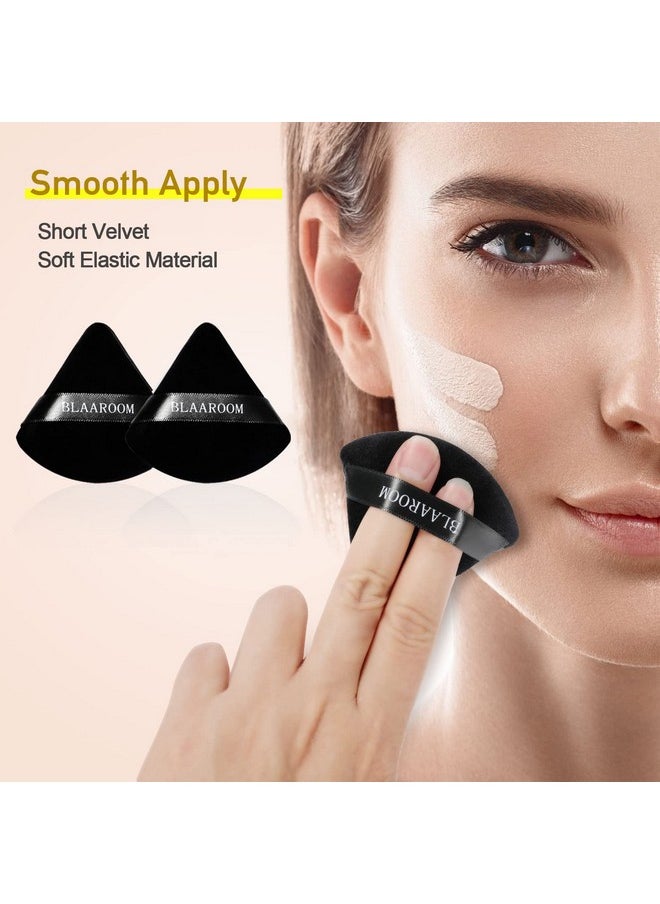 BLAAROOM - 6 Pcs Velvet Triangle Powder Pufftriangular Design Makeup Soft Sponge Puff For Face Exquisite Makeup Eyes Contouring For Loose Mineral Body Powde Cosmetic Foundation Makeup Tool Black - Image 1