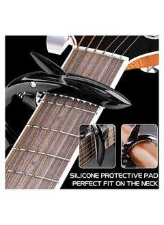 Megarya Capo for Guitar, Shark Guitar Capo, Guitar Accessories Capo + 3 Pieces Plectrums Guitar + Premium Steel Strings in 6 String Set, for All 6-String Guitars, Acoustic Guitars, Alloy Material  - Image 3