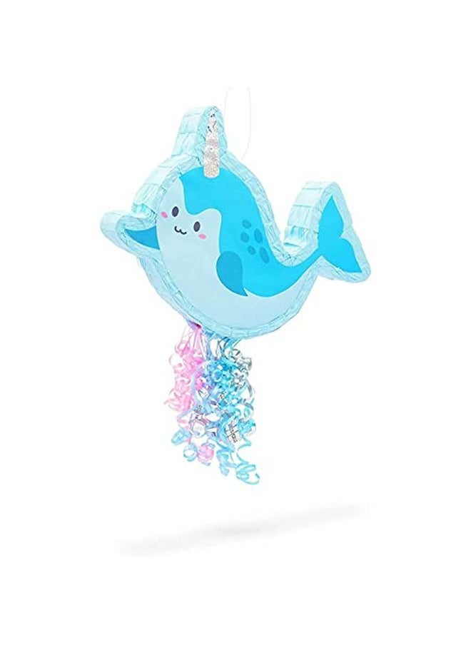 Blue Panda Narwhal Pinata Kids Birthday Party Decorations (16.5 X 12.3 In)  - Image 1