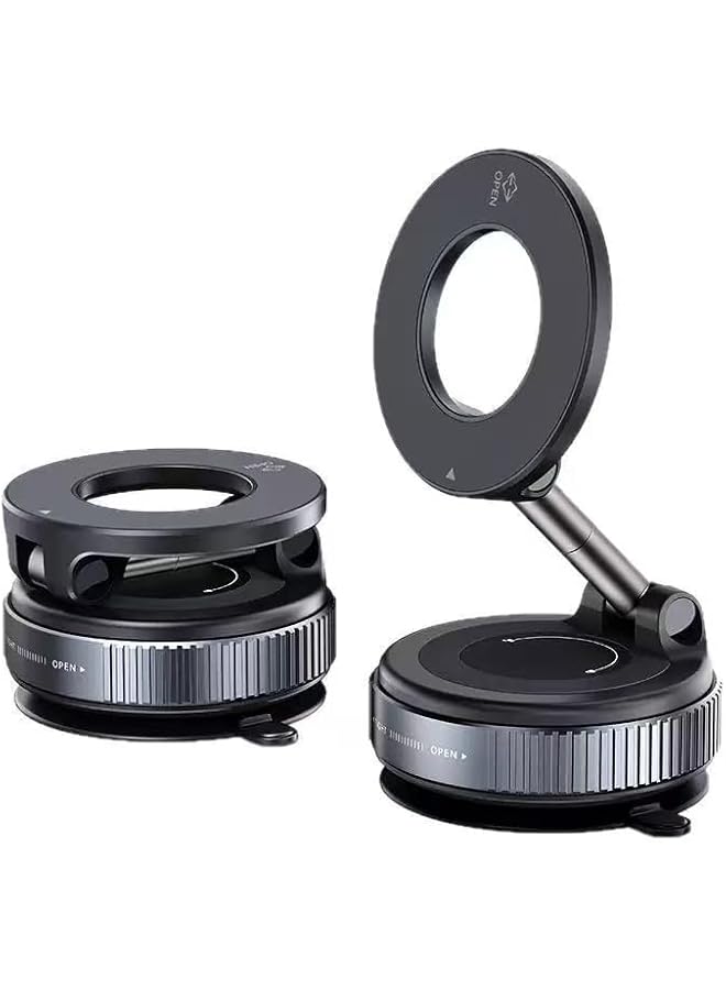 S-TOP Magnetic Car Phone Mount, Strong Suction Cup Compatible, 360° Rotatable Dashboard Windshield Magnetic Mobile Holder for Car/Mirror/Smooth Surface, N52 Grade Magnets - Image 1