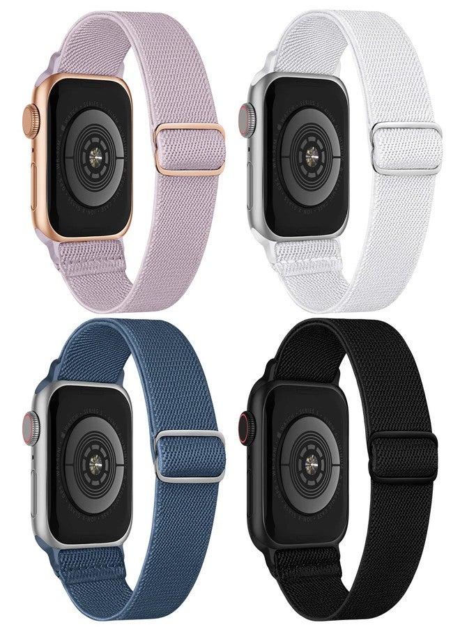 CCnutri Stretchy Nylon Solo Loop Bands Compatible with Apple Watch 38mm 40mm 41mm 42mm 44mm 45mm 49mm, Adjustable Braided Sport Elastic Wristbands Women Men Straps for iWatch Series - Image 1