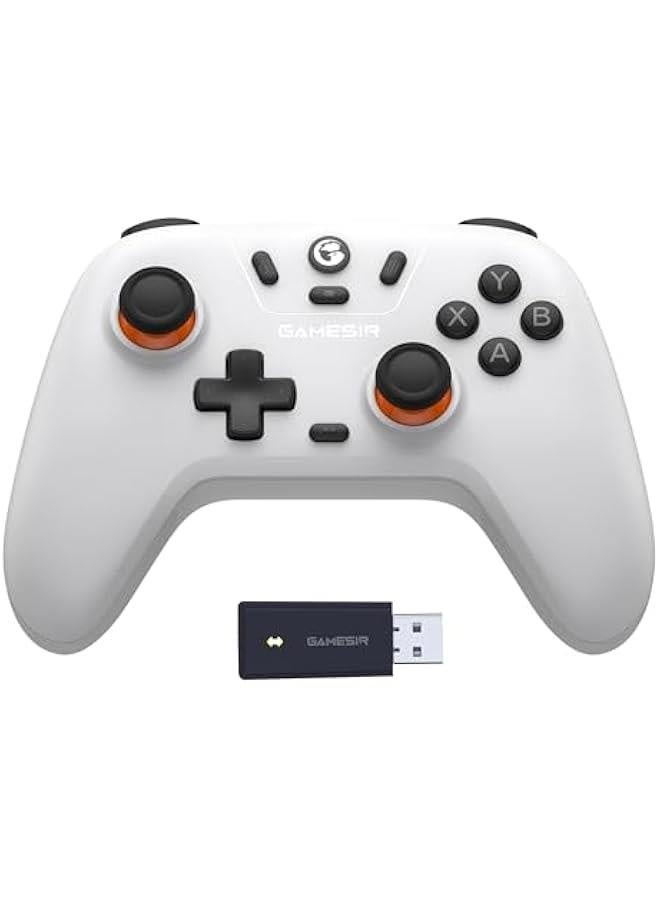 Nova Lite 2.4g Wireless Controller for Windows PC, iPhone, Android, Switch  Steam Deck, Bluetooth Controller Gamepad with Hall Effect Trigger,Turbo,Rumble Vibration(White)  - Image 1