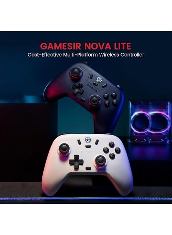 Nova Lite 2.4g Wireless Controller for Windows PC, iPhone, Android, Switch  Steam Deck, Bluetooth Controller Gamepad with Hall Effect Trigger,Turbo,Rumble Vibration(White)  - Image 2