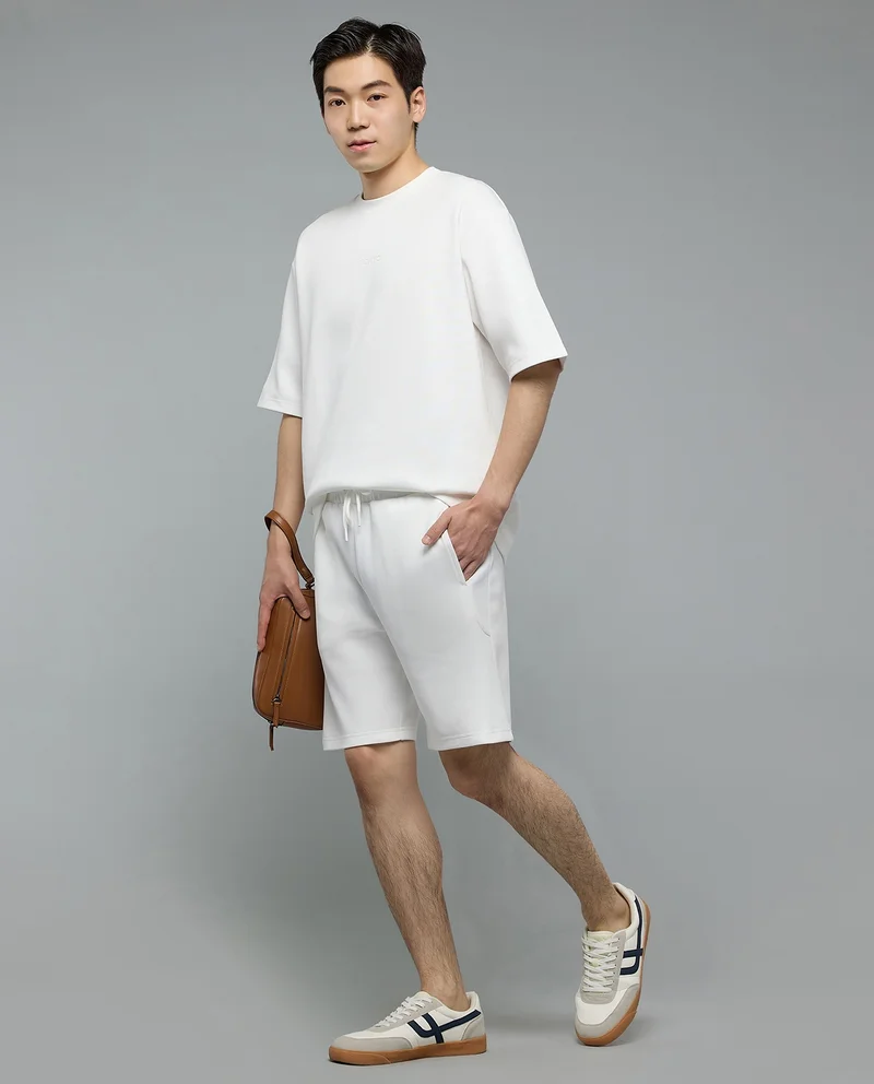 أر أند بي Solid Shorts with Drawstring Waist