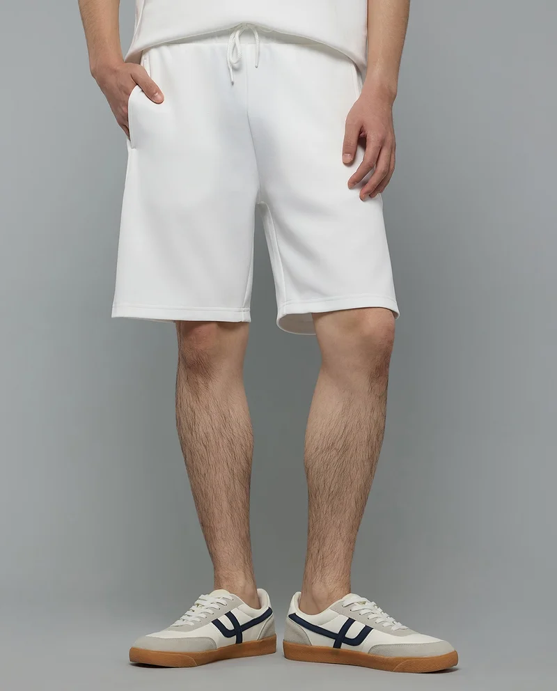 أر أند بي Solid Shorts with Drawstring Waist