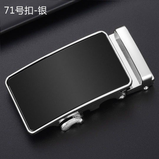 2023 Trendy Mens Alloy Belt Buckle 3.5CM Black film and silver base [without belt] 