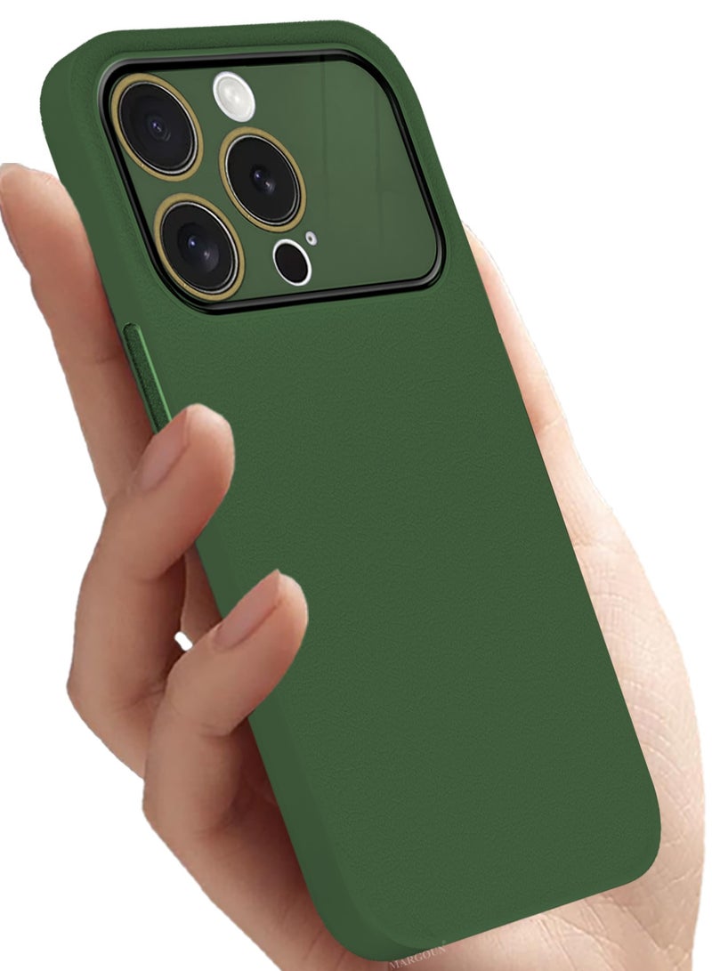 CATANES Hard Silicone Case Cover for Apple iPhone 13 pro - Cover with Camera Protection Bumper - Auto Focus Design - Dark Green - Image 3