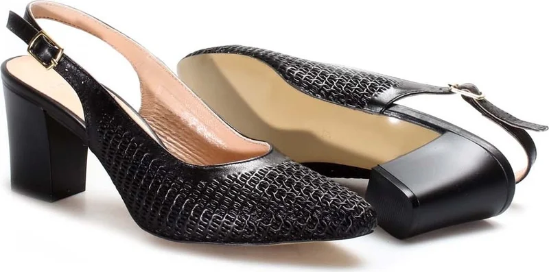 Fast Step Leather Women's Thick Heeled Shoes 064ZA360
